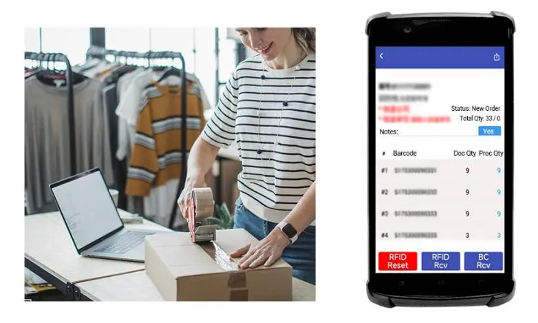 5.Application diagram of AUTOID UTouch 2 in apparel store shipping process