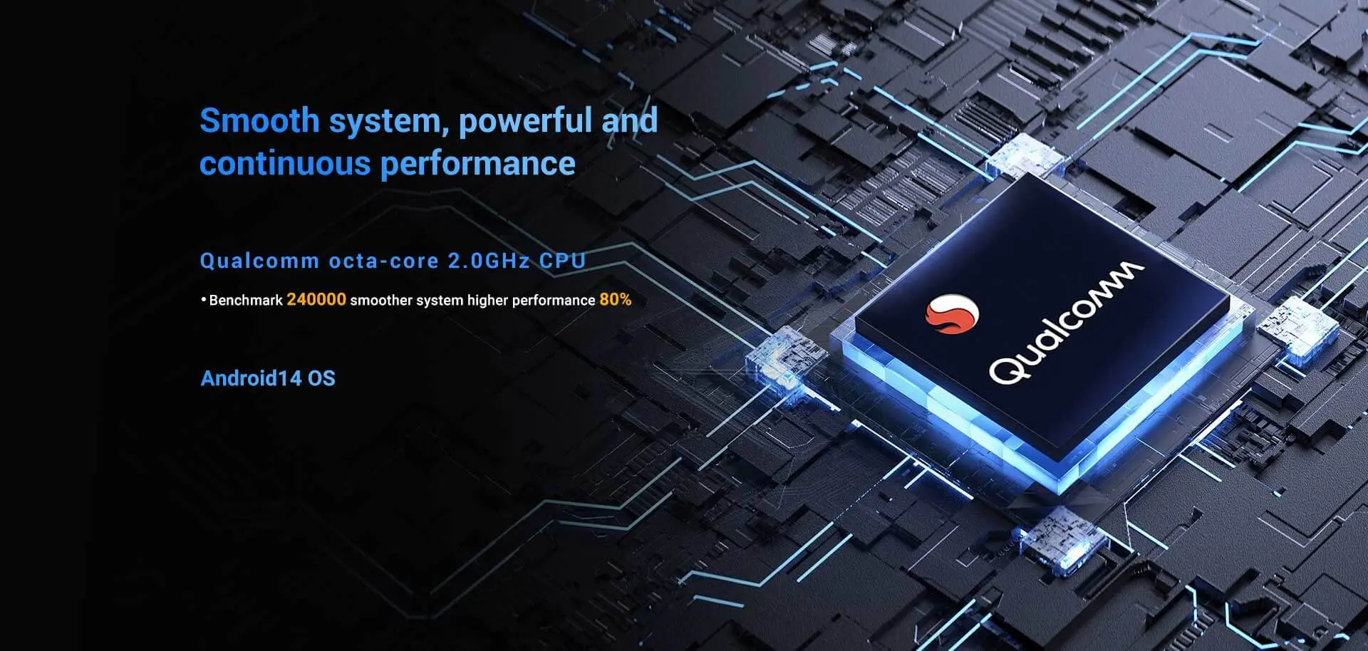 Qualcomm octa-core chip showcasing AUTOID UTouch 2-S product performance